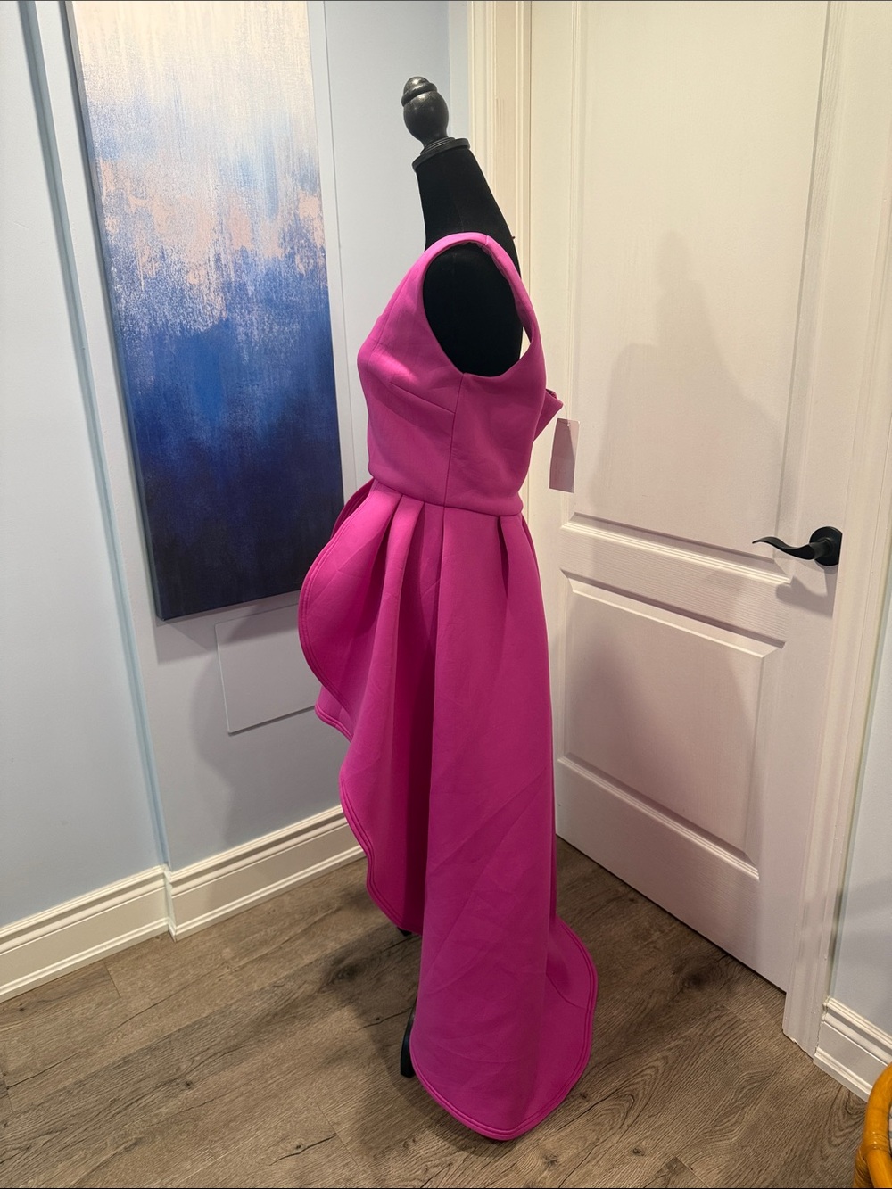 Fuchsia High-Low Sleeveless Dress - Picture 3 of 7
